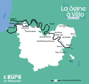 Carte de l'itinéraire de la Seine à vélo
