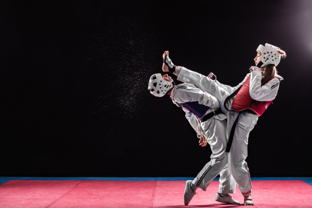 Deux combattantes de taekwondo