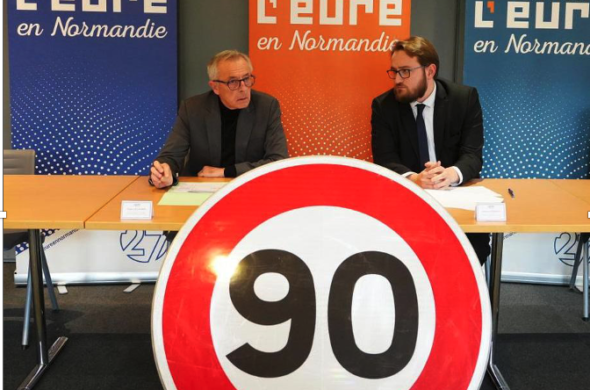 le conseil departemental de l'eure annonce le retour à 90 km/h sur les routes departementales