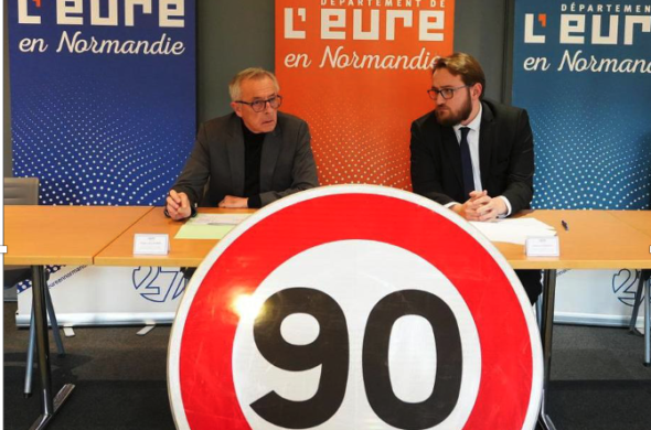 le conseil departemental de l'eure annonce le retour à 90 km/h sur les routes departementales