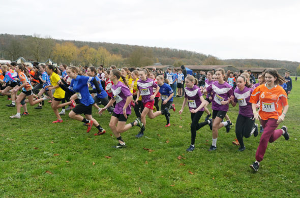 groupe de coureurs sur de l'herbe verte