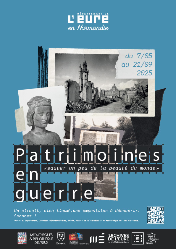 Affiche-3 photos en noir et blanc sur un fond bleu